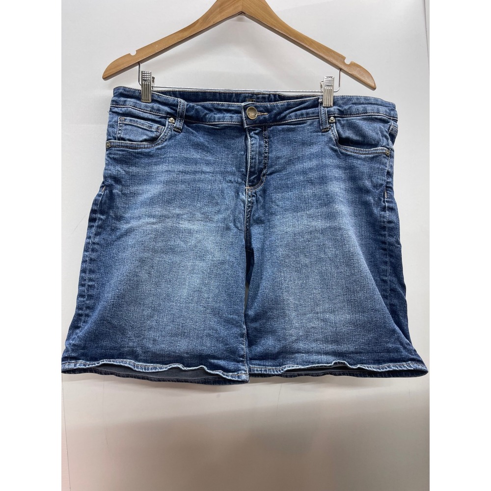 Kut from the Kloth Women 14W Blue Denim Shorts Medium Wash Stretch Casual